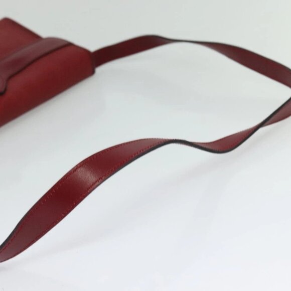 Christian Dior Trotter Canvas Shoulder Bag Red Gold Auth BA3450 - Picture 8 of 16